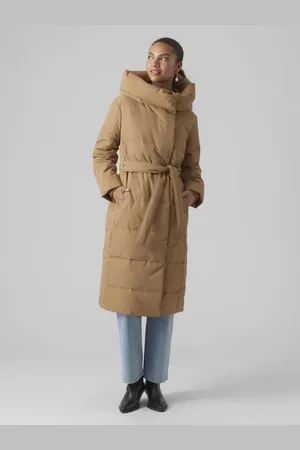 VERO MODA Hnědý dámský zimní kabát Leonie - Dámské