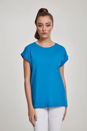 Urban classics Dámské triko s prodlouženým ramenem hawaiianblue