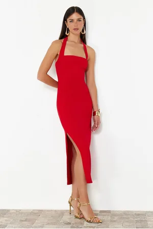 Trendyol Red Fitted Woven Dress