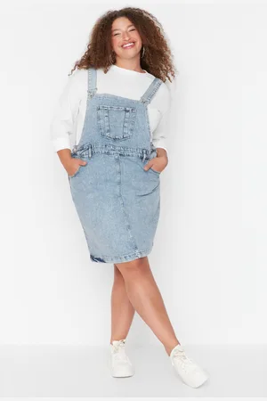 Trendyol Curve Plus Size Dress - Blue - Jile