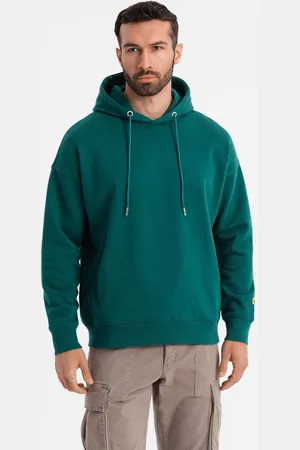 Ombre Clothing Unisex sweatshirt with pockets and hood - dark green