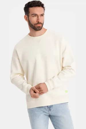Ombre Clothing Classic unisex sweatshirt with round neckline - cream