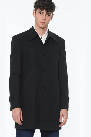 Dewberry PLT7226 BATTAL COAT-PATTERNED BLACK