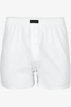ATLANTIC Pánské klasické boxerky s knoflíčky - bílé