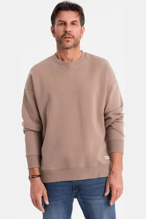 Ombre Clothing Classic unisex sweatshirt with round neckline - brown