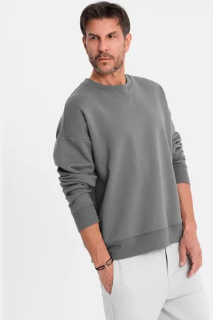 Ombre Clothing Unisex classic sweatshirt with round neckline - grey