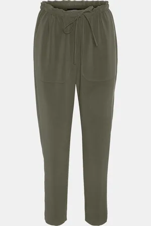 VERO MODA Khaki zkrácené kalhoty