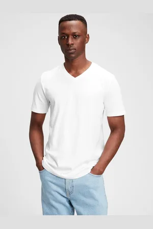 GAP Bílé pánské tričko classic v t-shirt