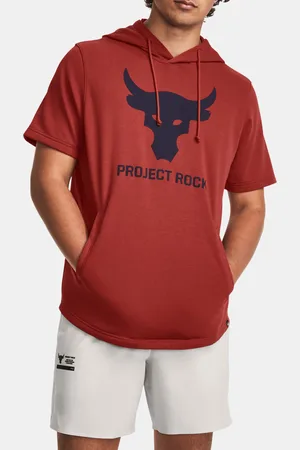 Under Armour Červená pánská sportovní mikina s krátkým rukávem Project Rock Terry SS HD