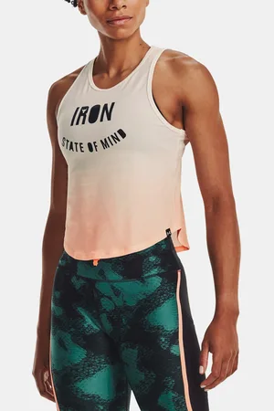Under Armour Oranžovo-bílé dámské tílko Project Rock State of Mind Tnk