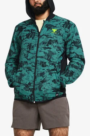Under Armour Modrá pánská vzorovaná bunda Pjt Rck Iso Tide Hybrid Jkt-BLU