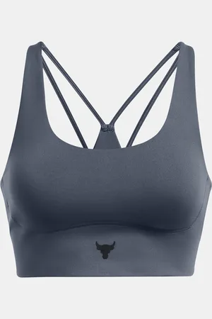 Under Armour Šedá dámská sportovní podprsenka Project Rock LG Grind Sportlette