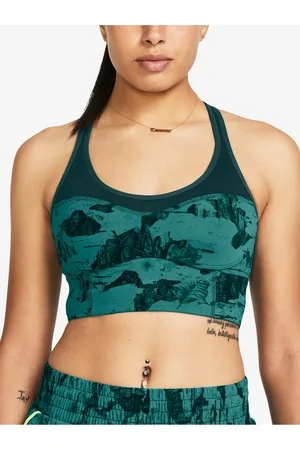 Under Armour Tmavě zelená sportovní podprsenka Pjt Rck LG LL Infty Pt Bra