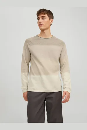JACK & JONES Béžový pánský svetr Hill