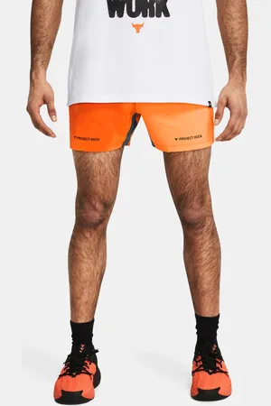 Under Armour Oranžové pánské sportovní kraťasy Project Rock Ultimate 5in Training Printed