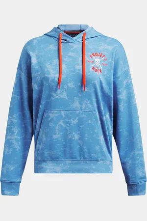 Under Armour Modrá dámská vzorovaná mikina Project Rock Terry Underground Hoodie