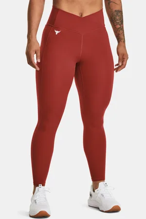 Under Armour Červené dámské legíny Project Rock Crssover Ankl