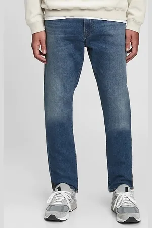GAP Modré pánské džíny slim straight faded medium