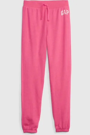 GAP Růžové holčičí tepláky jogger logo french terry