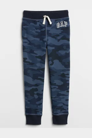 GAP Modré klučičí dětské tepláky Logo camo print pull-on joggers