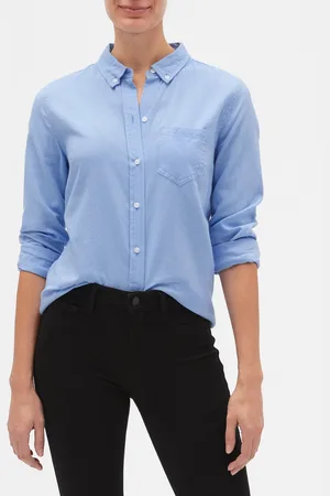 GAP Modrá dámská košile v-fitted boyfriend oxf