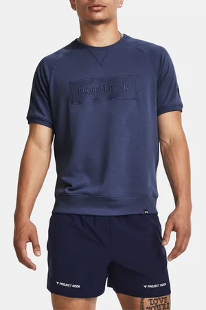 Under Armour Tmavě pánská sportovní mikina s krátkým rukávem Pjt Rock Terry Gym Top