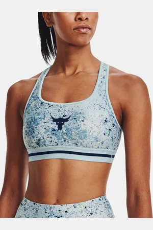 Under Armour Modrá dámská podprsenka UA Project Rock Bra Printed