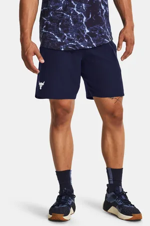 Under Armour Tmavě modré pánské sportovní kraťasy Project Rock Woven
