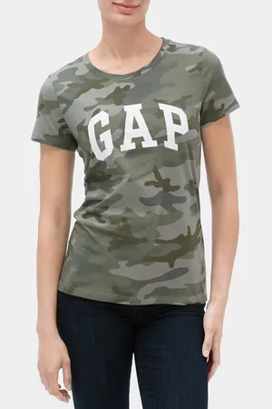 GAP Zelené army dámské tričko Logo ss clsc tee