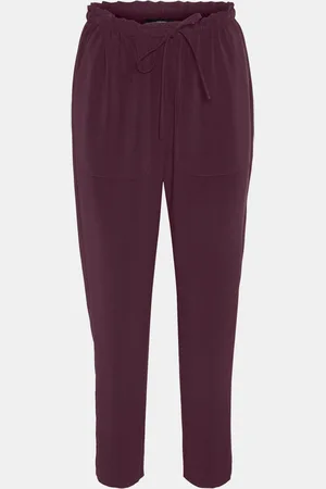 VERO MODA Vínové zkrácené kalhoty