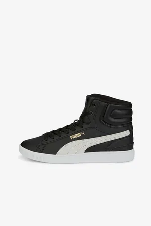 PUMA Černé dámské kotníkové kožené tenisky Vikky V3 - Dámské