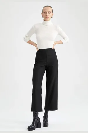 DeFacto Culotte Fit Normální pas Široké nohavice Fabric Kalhoty