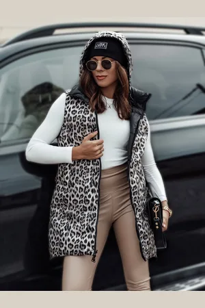 D-Street Kamizelka damska ELEGANCIO pikowana z odpinanym katurem dwustronna czarna