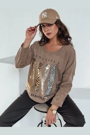 D-Street Bluzka damska oversize MODEZINE beżowa
