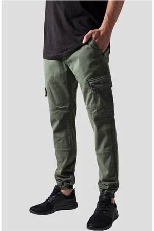 Urban classics Seprané Cargo Twill Jogging Kalhoty olivové