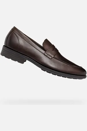 Geox Tmavě hnědé pánské mokasíny Walk Pleasure F - Pánské