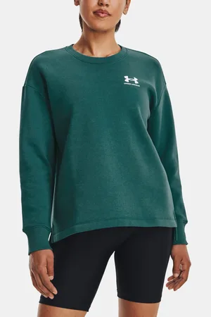 Under Armour Mikina Rival Fleece Oversize Crew-GRN - Dámské