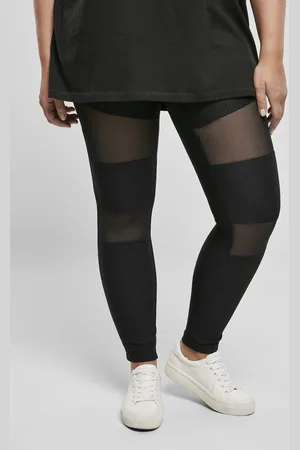 Urban classics Dámské legíny Tech Mesh Rib černé