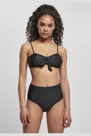 Urban classics Dámské Balkonové bikiny s vysokým pasem černé