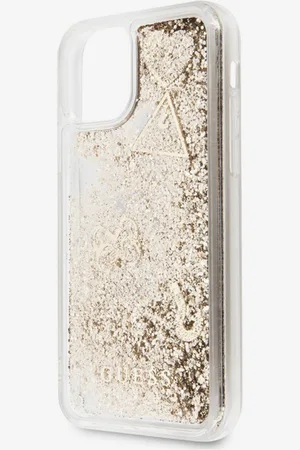Guess Glitter Hearts Zadní Kryt pro iPhone 11 Gold Obal na telefon