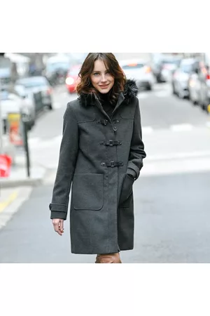 BLANCHEPORTE Ženy Duffle kabáty - Jednobarevný kabát duffle-coat s kapucí antracitový melír 38
