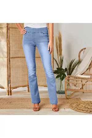 BLANCHEPORTE Bootcut strečové džíny, denim sepraná modrá 36