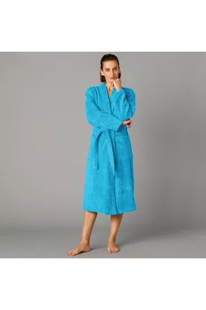 BLANCHEPORTE Ženy Kimona - Jednobarevný župan s kimono límcem, pro dospělé osoby tyrkysová 34/36