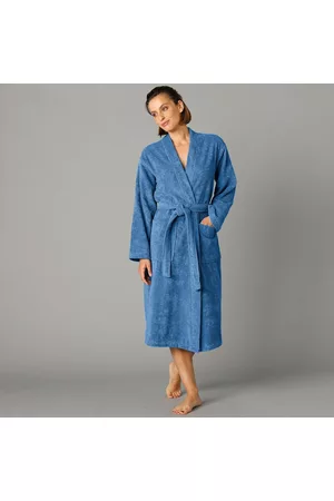 BLANCHEPORTE Ženy Kimona - Jednobarevný župan s kimono límcem, pro dospělé osoby modrá džínová 34/36