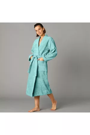 BLANCHEPORTE Ženy Kimona - Jednobarevný župan s kimono límcem, pro dospělé osoby smaragdová zelená 34/36
