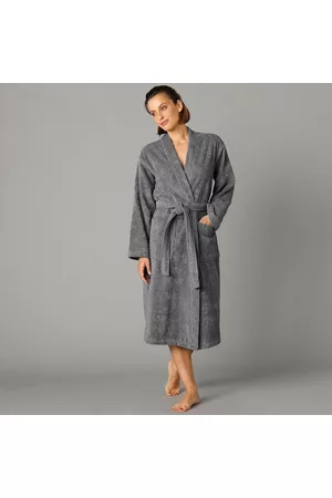 BLANCHEPORTE Ženy Kimona - Jednobarevný župan s kimono límcem, pro dospělé osoby antracitová 34/36