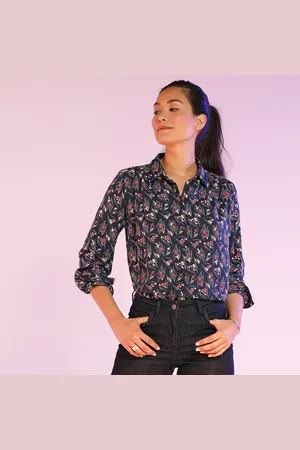 BLANCHEPORTE Košilová halenka s potiskem z recyklovaného polyesteru