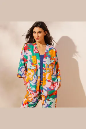 BLANCHEPORTE Kimono s potiskem květin