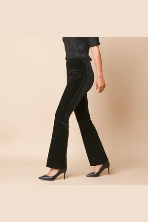 BLANCHEPORTE Velurové bootcut legíny spružným pasem