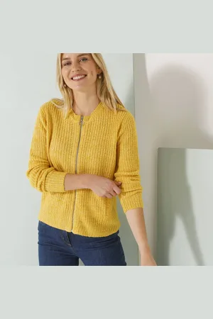 BLANCHEPORTE Svetr na zip, hladký vzor